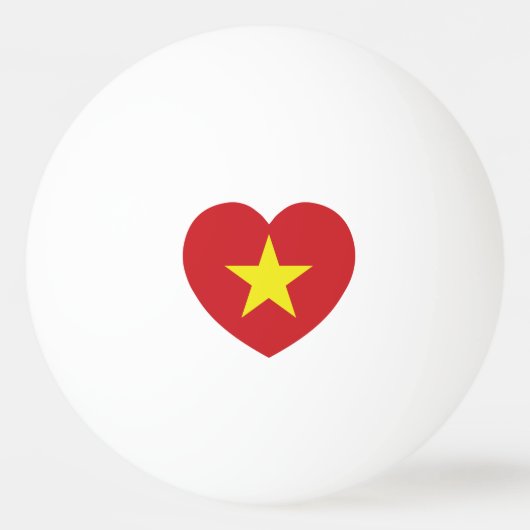 Vietnam Heart Flag Pingpongbal (Achterkant)