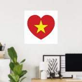 Vietnam Heart Flag Poster (Thuiskantoor)