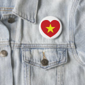 Vietnam Heart Flag Ronde Button 5,7 Cm (In situ)