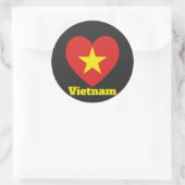 Vietnam Heart Flag Ronde Sticker (Tas)