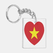 Vietnam Heart Flag Sleutelhanger (Voorkant Links)