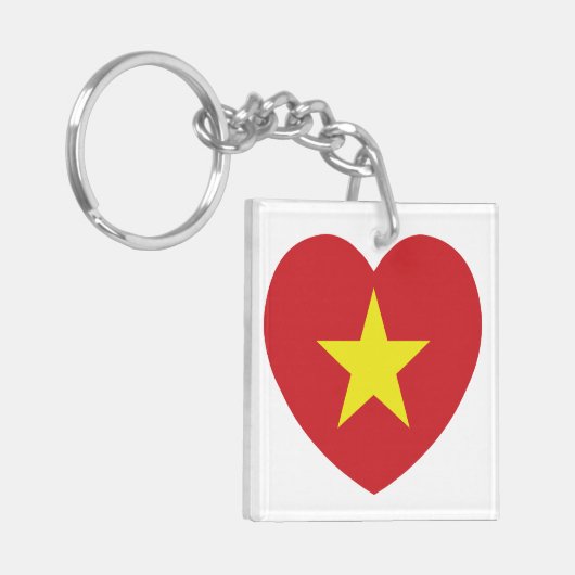 Vietnam Heart Flag Sleutelhanger (Voorkant Links)