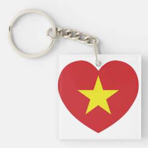 Vietnam Heart Flag Sleutelhanger