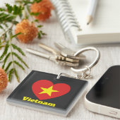 Vietnam Heart Flag Sleutelhanger (Voorkant Rechts)