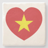 Vietnam Heart Flag Stenen Onderzetter (Voorkant)
