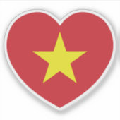 Vietnam Heart Flag Sticker (Voorkant)