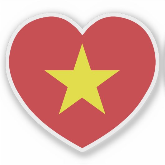 Vietnam Heart Flag Sticker (Voorkant)