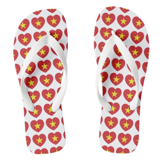Vietnam Heart Flag Teenslippers (Voetbed)