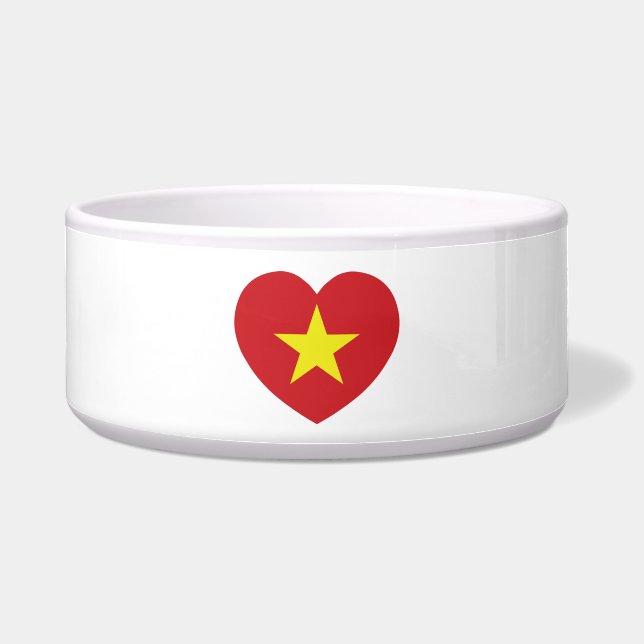 Vietnam Heart Flag Voerbakje (Voorkant)