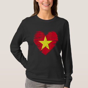 Vietnam Heart Vietnam Vlag Vietnam Pride T-shirt