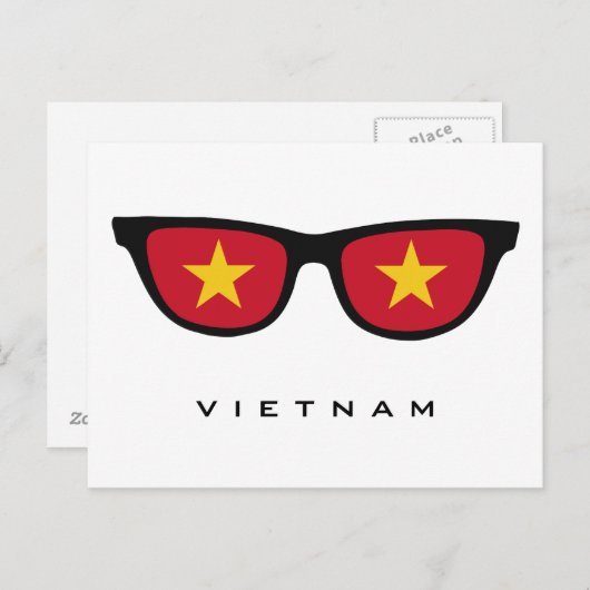 Vietnam heeft aangepaste tekst en kleuren briefkaa briefkaart (Voorkant / Achterkant)