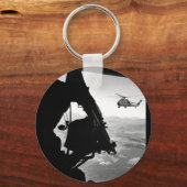 Vietnam: helikopter en soldaat nadert koers sleutelhanger (Voorkant)