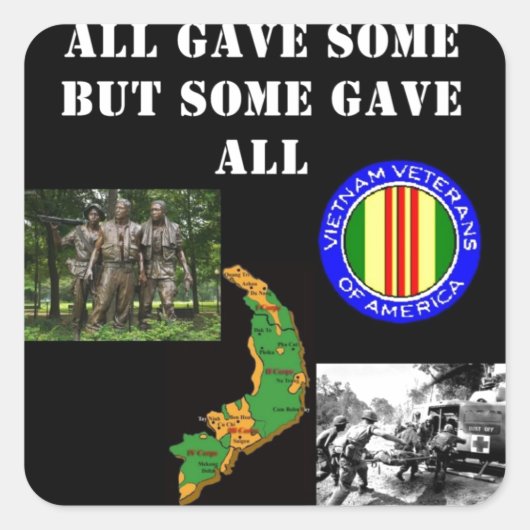 Vietnam Herdenking Vierkante Sticker (Voorkant)