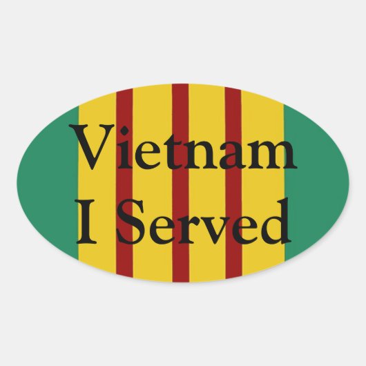 Vietnam I serveerde ovale Stickers (Voorkant)
