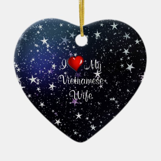 Vietnam: Ik hou van mijn Vietnamese vrouw Keramisch Ornament (Voorkant)