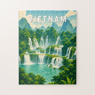 Vietnam Illustratie Reis Kunst Vintage Legpuzzel