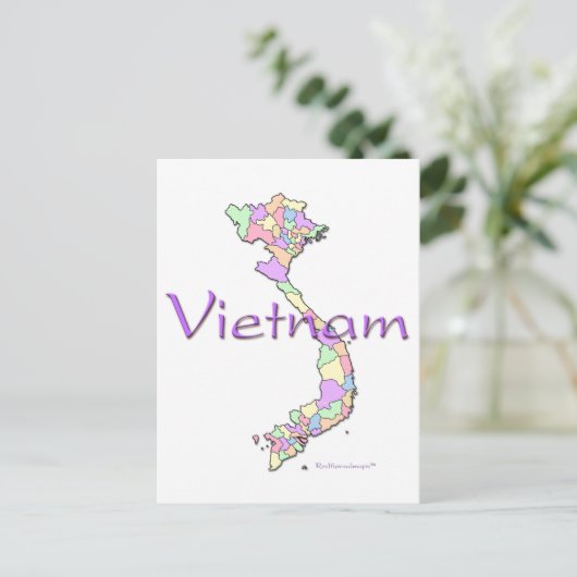 Vietnam-kaart Briefkaart (Staand voorkant)