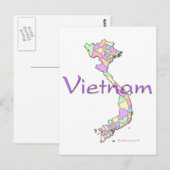 Vietnam-kaart Briefkaart (Voorkant / Achterkant)