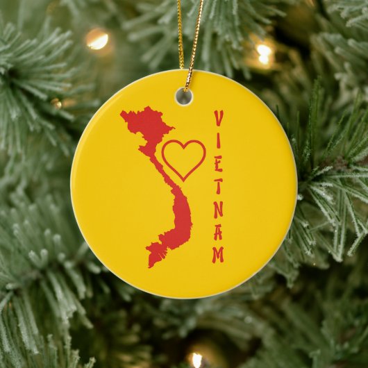 Vietnam-kaart Keramisch Ornament (Boom)