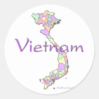 Vietnam-kaart Ronde Sticker