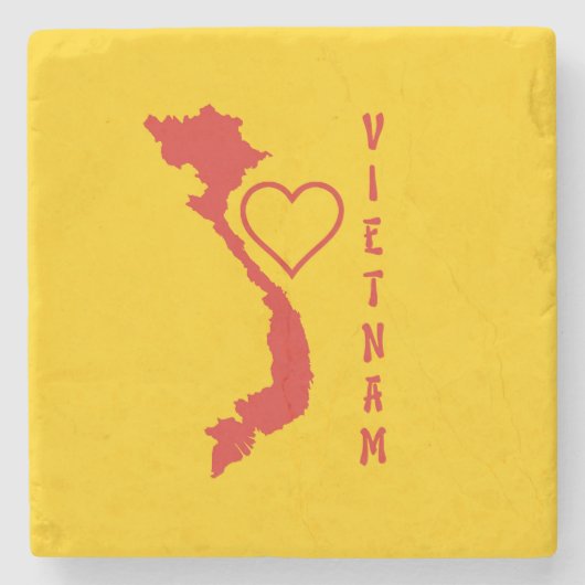 Vietnam-kaart Stenen Onderzetter (Voorkant)