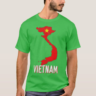 Vietnam-kaart Vietnamese vlag T-shirt