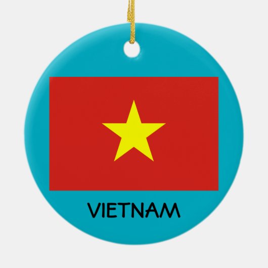 Vietnam* kerstboomversiering keramisch ornament (Achterkant)