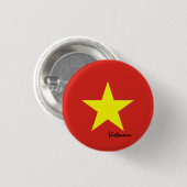 Vietnam-knop, patriottische Vietnamese vlag-mode Ronde Button 3,2 Cm (Voorkant /achterkant)
