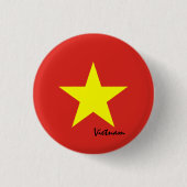 Vietnam-knop, patriottische Vietnamese vlag-mode Ronde Button 3,2 Cm (Voorkant)