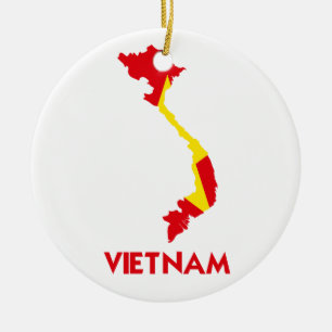 VIETNAM MAP KERAMISCH ORNAMENT