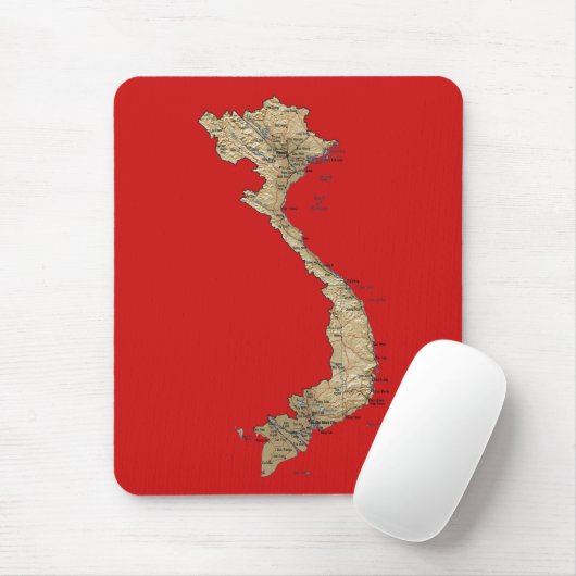 Vietnam Map Mousepad Muismat (Met muis)