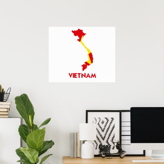 VIETNAM MAP POSTER (Thuiskantoor)