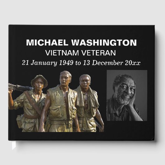 Vietnam Memorial standbeeld met foto gastenboek (Voorkant)