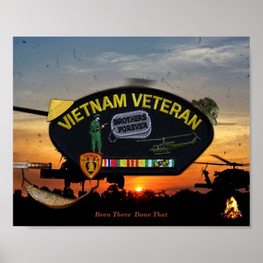 Vietnam Nam War Vets Veterans Patch Poster (Voorkant)