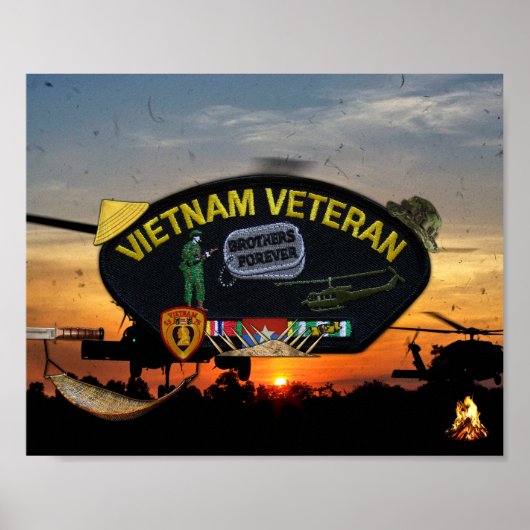 Vietnam Nam War Vets Veterans Patch Poster (Voorkant)