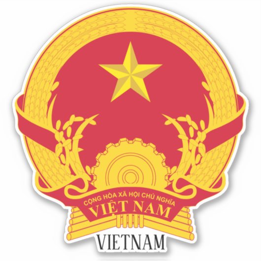 Vietnam National Emblem Patriotic Sticker (Voorkant)