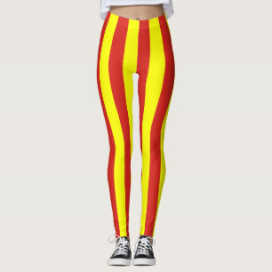 Vietnam Nationale vlag Kleuren Verticaal gestreept Leggings