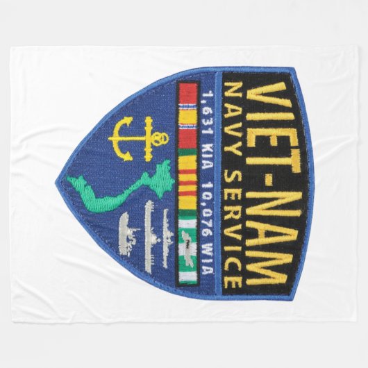 VIETNAM NAVY SERVICE FLEECE DEKEN (Voorkant (Horizontaal))