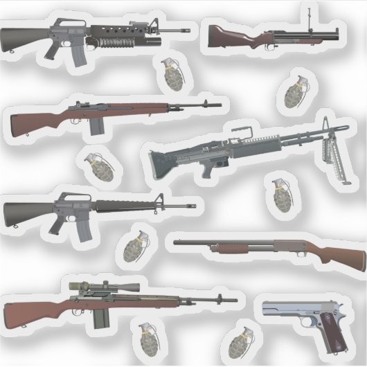 Vietnam Oorlog Amerikaanse wapens Sticker (Voorkant)