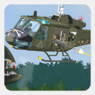 Vietnam Oorlog Bell Huey. Vierkante Sticker
