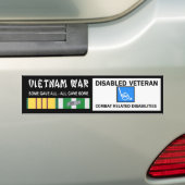 VIETNAM OORLOG - GEHANDICAPTE VET - COMBAT IN VERB BUMPERSTICKER (Op auto)