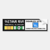 VIETNAM OORLOG - GEHANDICAPTE VET - COMBAT IN VERB BUMPERSTICKER (Voorkant)