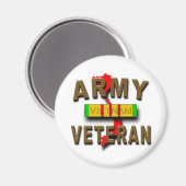 Vietnam Oorlog Veteranendienst Lint, LEGER Magneet (Voorkant / Achterkant)