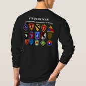 Vietnam Oorlogsregimes en divisies T-shirt met lan (Achterkant)
