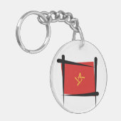 Vietnam-penseelvlag Sleutelhanger (Voorkant Links)