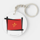 Vietnam-penseelvlag Sleutelhanger (Achterkant)