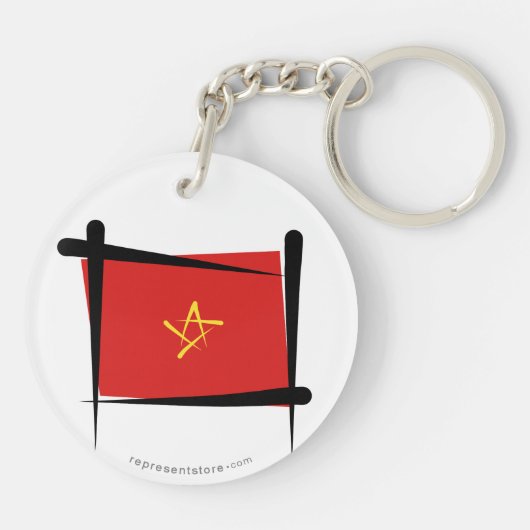 Vietnam-penseelvlag Sleutelhanger (Achterkant)