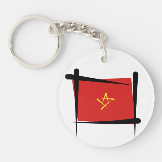 Vietnam-penseelvlag Sleutelhanger (Voorkant)