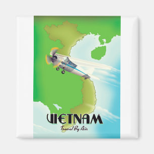 Vietnam per vliegtuig vakantieprint. magneet