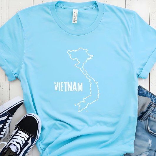 Vietnam Plattegrond Vietnamese Grenslijn Vorm T-shirt